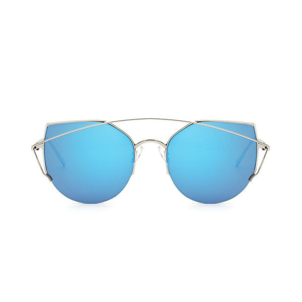 Janet in Silver + Blue Sunglasses Cat Eye - GETSUNNIES CANADA