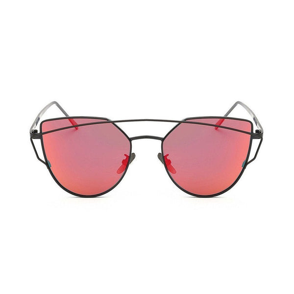 Kyla in Black + Red Orange Sunglasses Cat Eye - GETSUNNIES CANADA