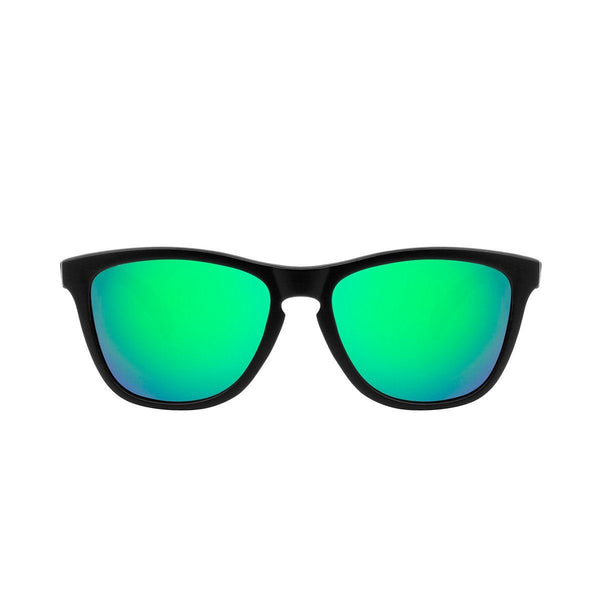 Ryan in Matte Black + Green Sunglasses Wayfarers - GETSUNNIES CANADA
