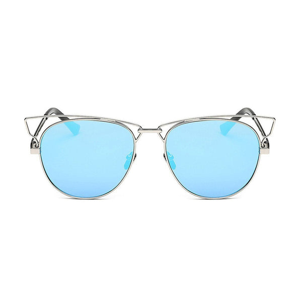 Jaime in Silver + Blue Sunglasses Cat Eye - GETSUNNIES CANADA