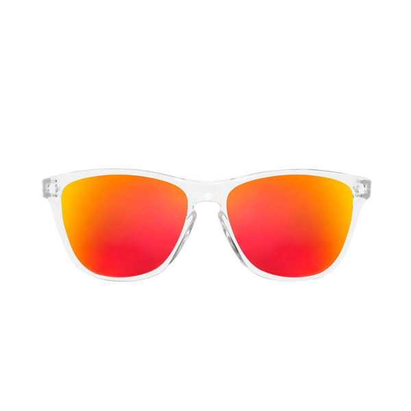 Ryan in Clear + Red Orange Sunglasses Wayfarers - GETSUNNIES CANADA
